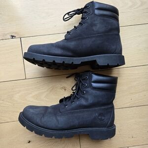 Timberland Linden Woods 6-Inch Waterproof Boots Women’s 8 Black Nubuck Leather